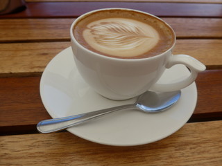 Coffee cup on a wooden table