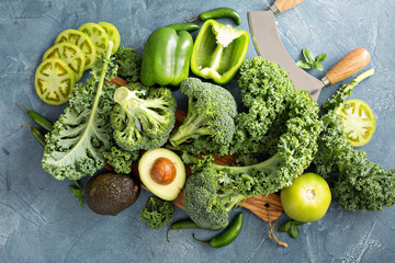 Variety of green vegetables