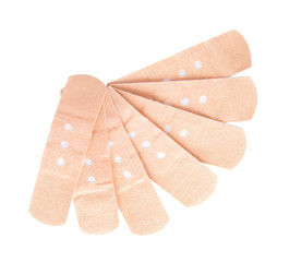 Medical sticking plasters, isolated on white