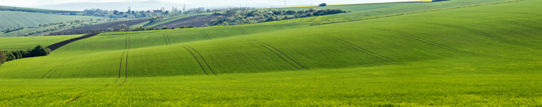 Green Spring Hills. Arable Lands In Czech Moravia