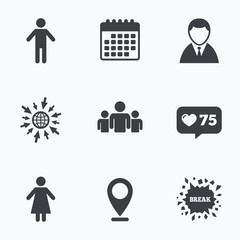 Businessman person icon. Group of people symbol.