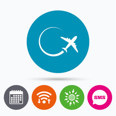 Airplane sign icon. Travel trip symbol.