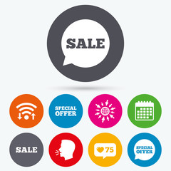 Sale icons. Special offer speech bubbles symbols