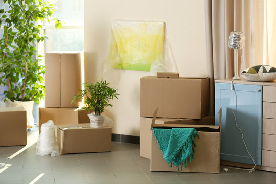 Packed household goods for moving into new house