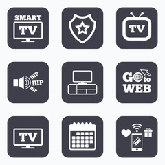 Smart TV mode icon. Retro television symbol.