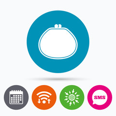 Wallet sign icon. Cash bag symbol.