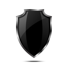Metallic black silver shield