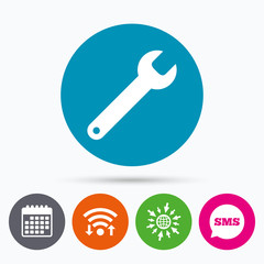 Wrench key sign icon. Service tool symbol.