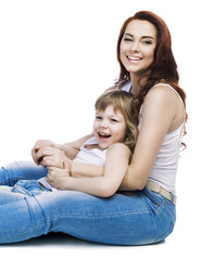 happy laughing mother and son