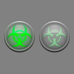 Two vector danger lights - biological danger