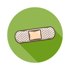 Patch icon.Vector Patch icon isolated with shadow.Hand draw Patch vector.Medical Patch isolated on background.A piece of cloth or other material used to mend or strengthen a torn or weak point.
