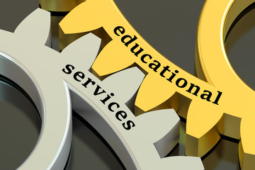 educational services concept on the gearwheels