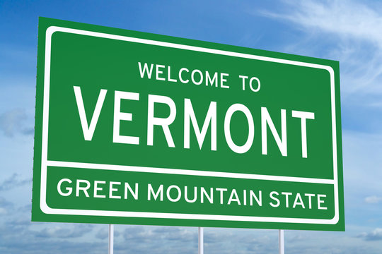 Welcome To Vermont State Road Sign