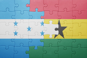puzzle with the national flag of ghana and honduras