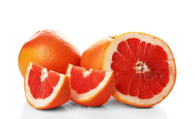 Fototapeta na wymiar Juicy grapefruit isolated on white background