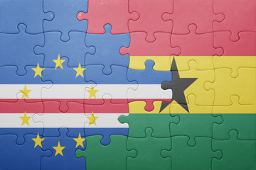 puzzle with the national flag of ghana and cape verde