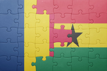 puzzle with the national flag of ghana and chad
