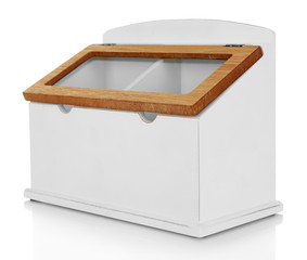 Kitchen box for coffee and sugar with sign isolated on white