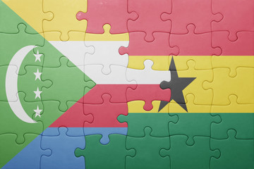 puzzle with the national flag of ghana and comoros