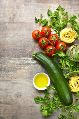 Ingredients for making  pasta.
