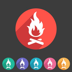 Fire icon flat web sign symbol logo label
