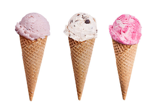 Various ice cream cones.