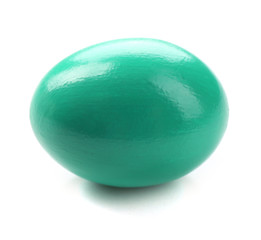 Turquoise Easter egg isolated on white