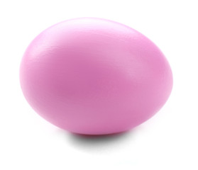 Pink Easter egg isolated on white