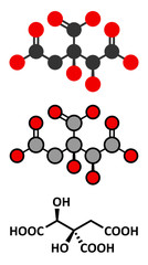 Hydroxycitric acid  (HCA, hydroxycitrate) molecule. 