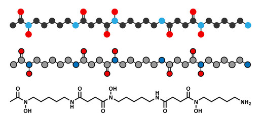 Deferoxamine drug molecule. Used to treat iron poisoning.
