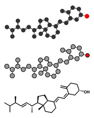 Ergocalciferol (vitamin D2) molecule.