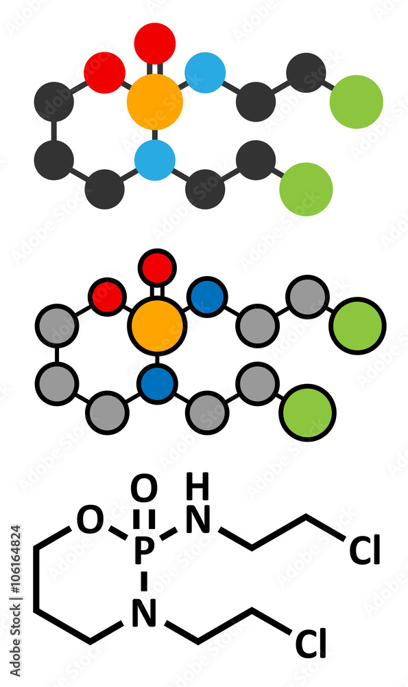 Sticker ifosfamide cancer chemotherapy drug molecule.