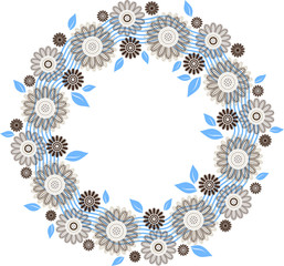 Floral wreath, round ornament