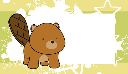 sweet baby beaver cartoon frame background in vector format © MARCO HAYASHI