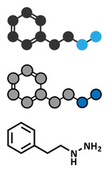 Phenelzine antidepressant molecule. 
