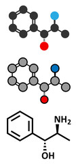 Phenylpropanolamine (norephedrine, norpseudoephedrine) drug molecule