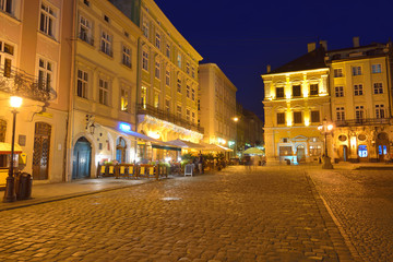 Fototapeta na wymiar Market Square in Lviv