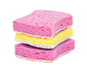 Obraz na płótnie Canvas Kitchen scrubbing sponges separated on white background