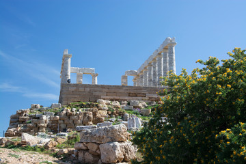 Fototapeta na wymiar Tempel am Kap Sounion, Griechenland