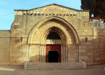 Entrance to Church of the Sepulchre of Saint Mary (Tomb of Virgin Mary) at the base of Mount of Olives, Jerusalem, Israel