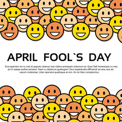 Smile Yellow Faces Fool Day April Holiday Greeting Card