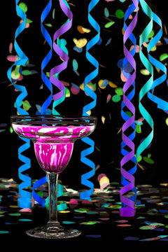 image of pink drink and decorations.