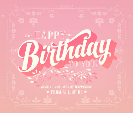 Happy Birthday typographic card