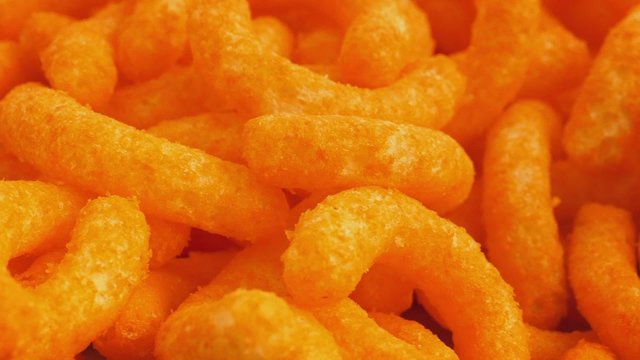 Cheesy Puffs Snack Food Rotating