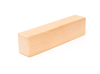 piece of wooden toy block on white background