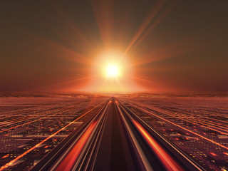 Fototapeta premium 未来のハイウエイ