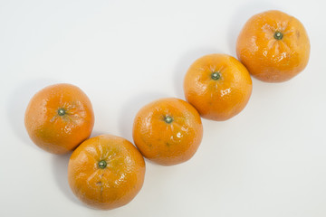 Fresh orange fruit  with white background