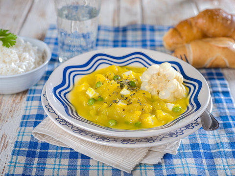 Squash stew, Locro de Zapalli, a typical Peruvian dish