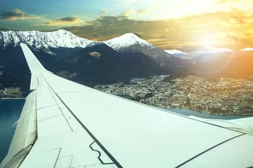 Foto op Aluminium pland flying over queenstown impotant town and traveling destina © stockphoto mania