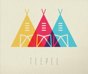 Tepee native american icon concept color design © Cienpies Design